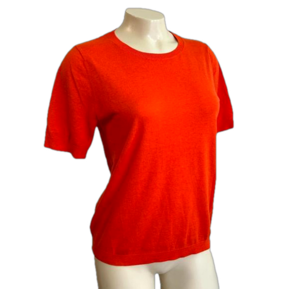 Brora Scottish 100% cotton orange top SZ 12